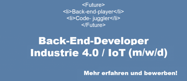 Back End Developer gesucht am Center Smart Services