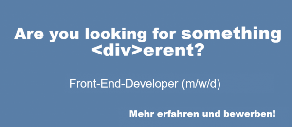 Front End Developer gesucht am Center Smart Services